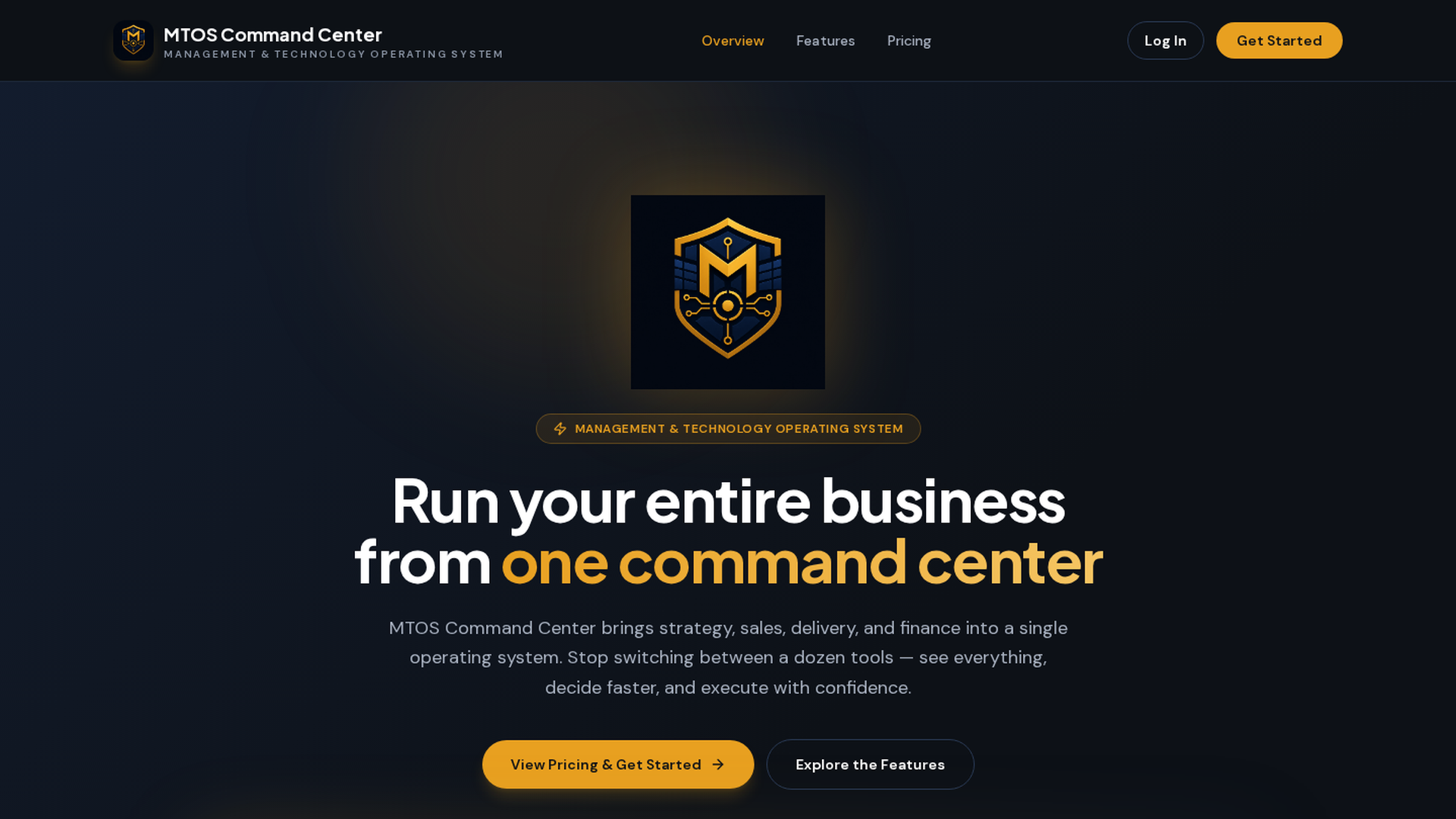 MTOS Command Center screenshot